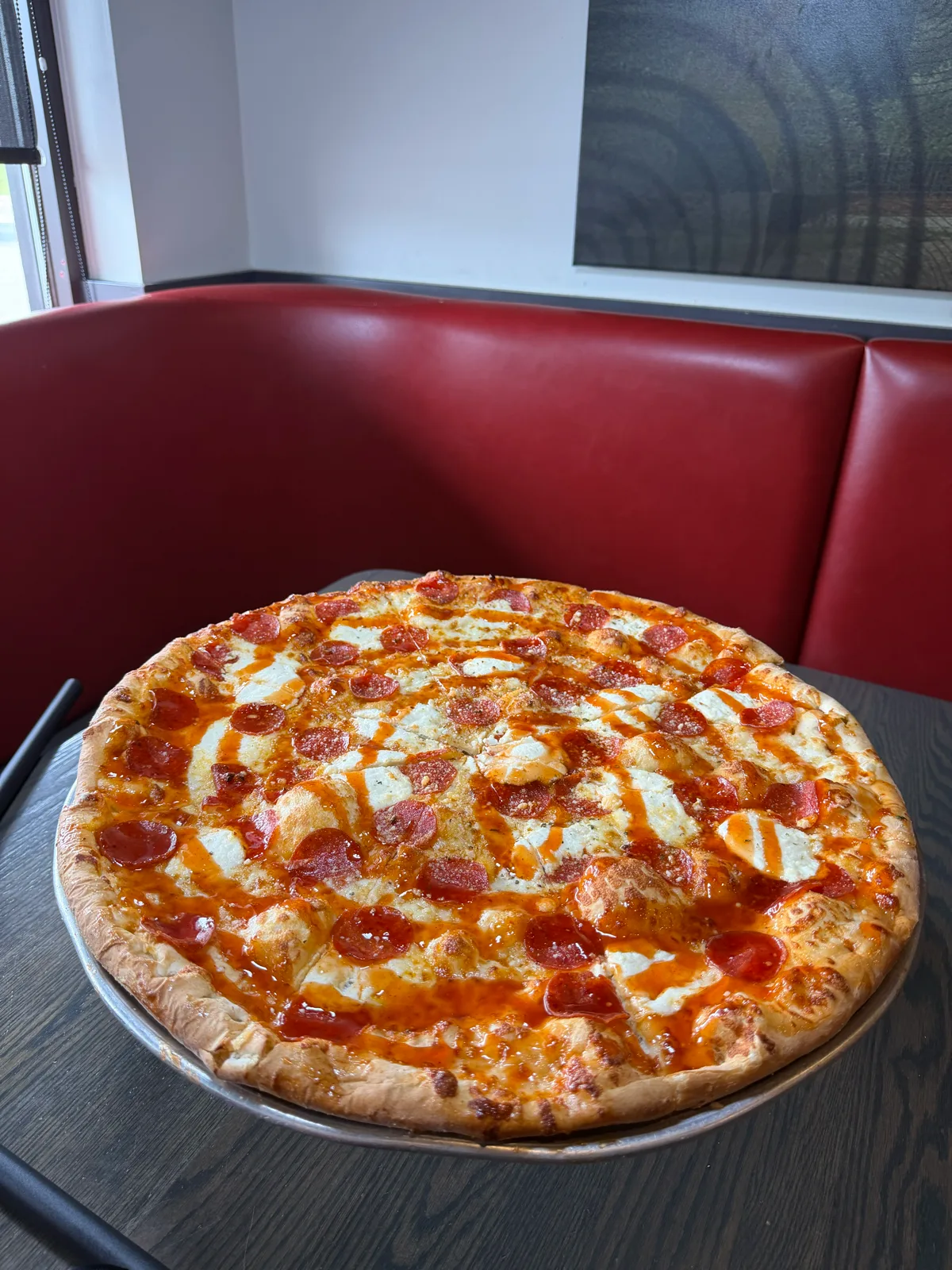 Buffalo chicken pizza at Antonio's Pizza Newport