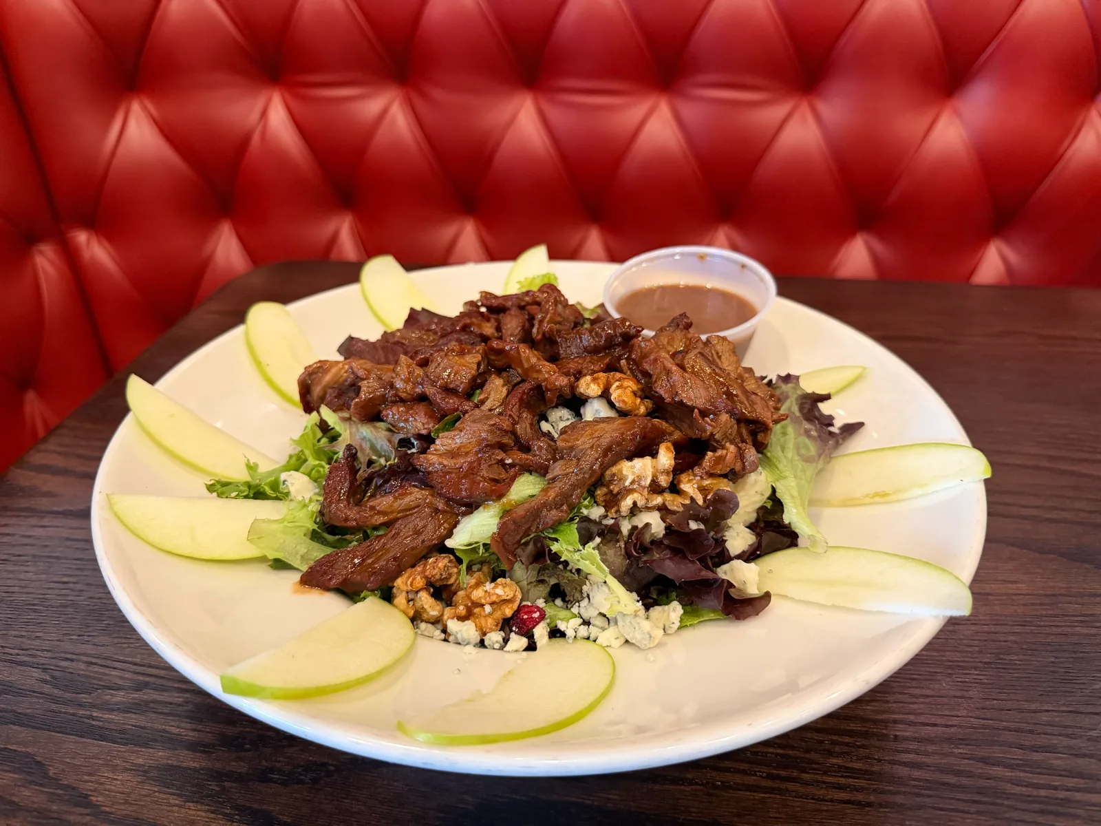 Steak salad with green apple, walnuts and gorgonzola at Antonio's Pizza Pawtucket