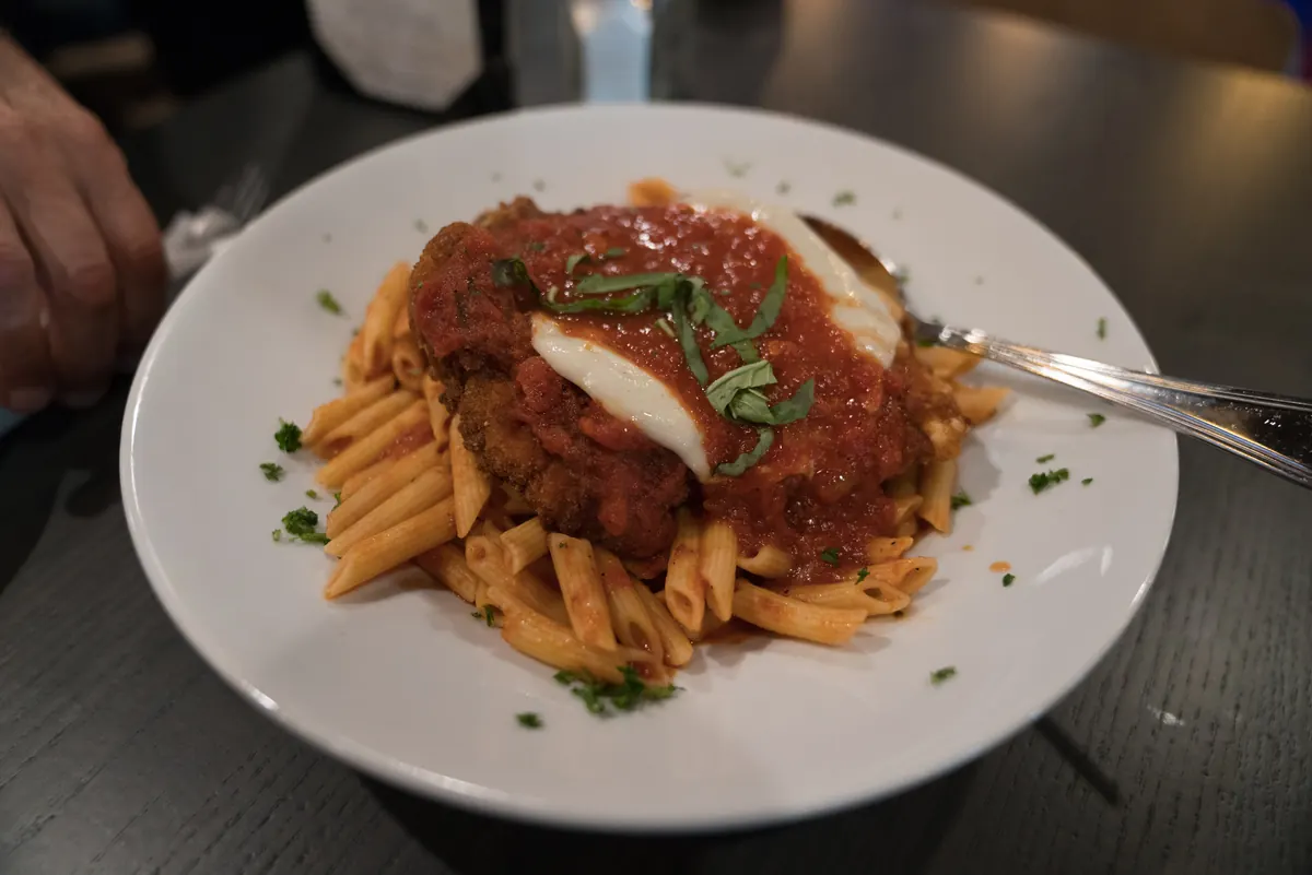 Antonio's red sauce pasta plate